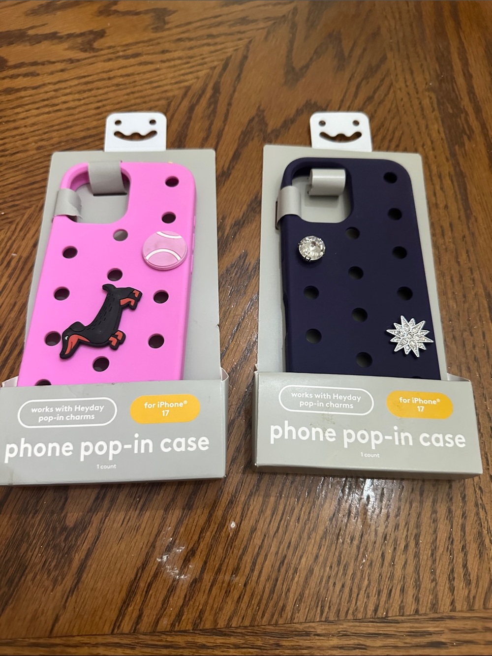 heyday iPhone 17 Phone Pop-In Cases — Bright Pink & Deep Plum